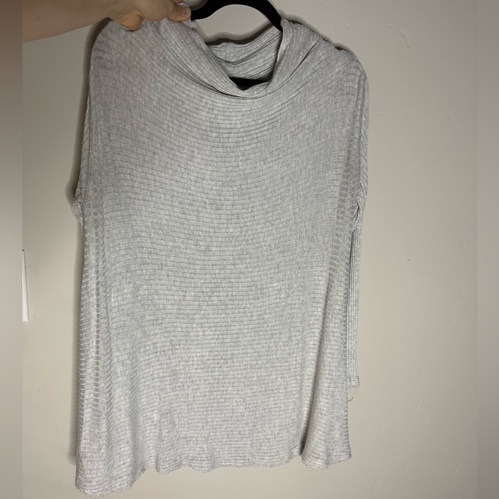 Drape boat neck, stitched back Free People long sleeve (gray).
